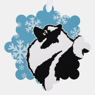 Keeshond Graphics - Cute Original Dog Art Ornament Card