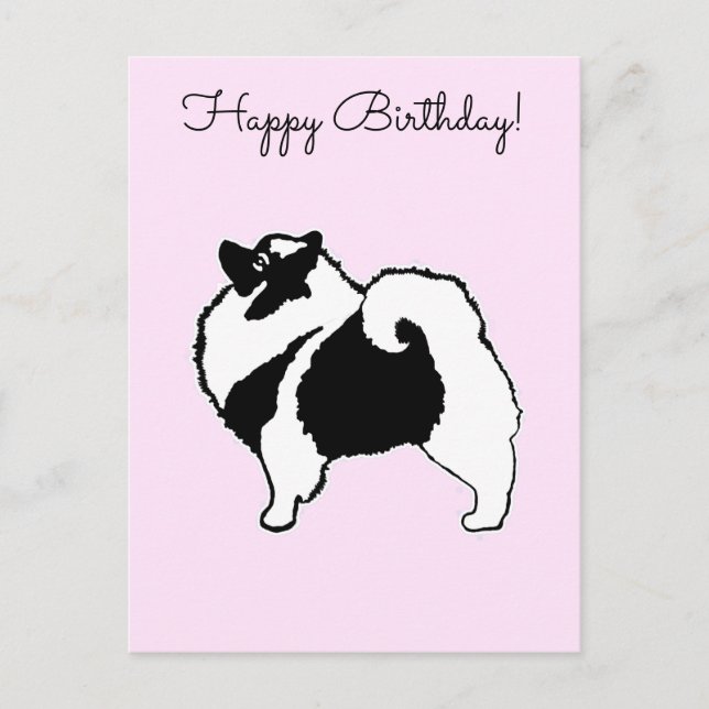 Keeshond Graphics  - Cute Original Dog Art Postcard (Front)