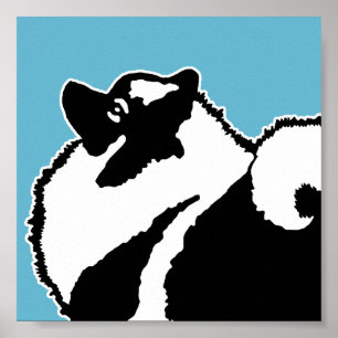 Keeshond Graphics - Cute Original Dog Art Poster