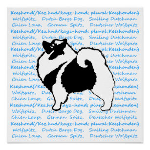 Keeshond Graphics  - Cute Original Dog Art Poster