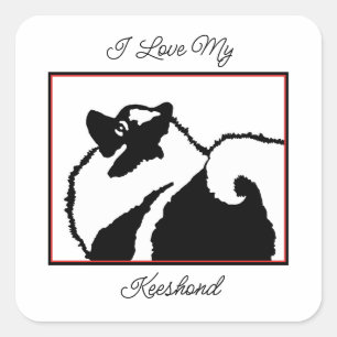 Keeshond Graphics  - Cute Original Dog Art Square Sticker