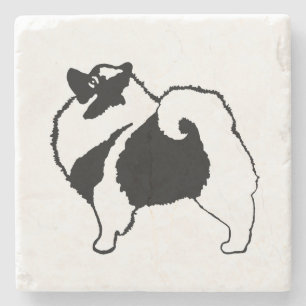 Keeshond Graphics - Cute Original Dog Art Stone Coaster