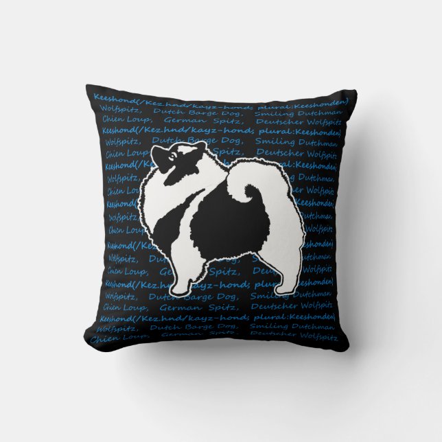Keeshond Graphics  - Cute Original Dog Art Throw Pillow (Front)