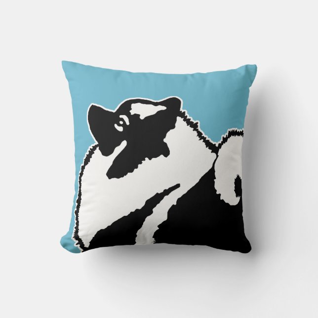 Keeshond Graphics  - Cute Original Dog Art Throw Pillow (Front)