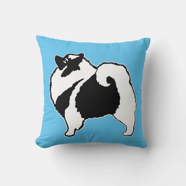 Keeshond Graphics  - Cute Original Dog Art Throw Pillow (Front)