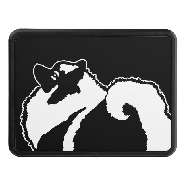 Keeshond Graphics  - Cute Original Dog Art Trailer Hitch Cover (Front)