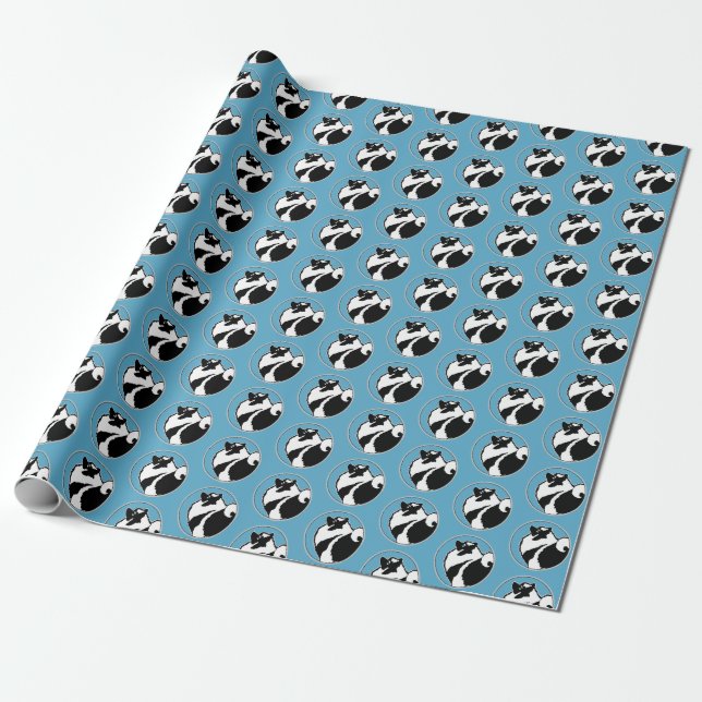 Keeshond Graphics  - Cute Original Dog Art Wrapping Paper (Unrolled)