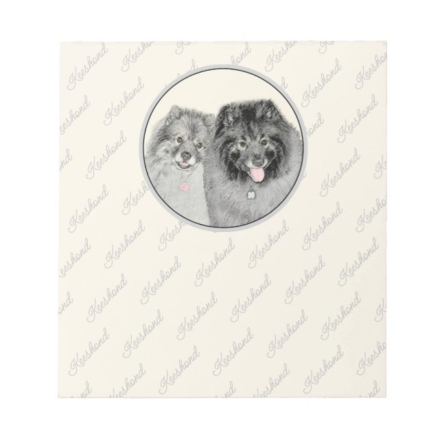 Keeshond Graphics Keeshond Mom and Son Notepad (Front)