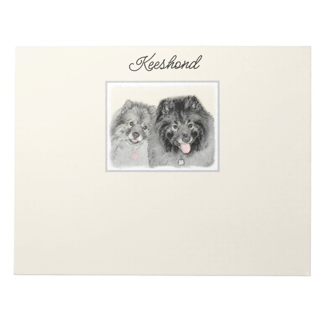 Keeshond Graphics Keeshond Mom and Son Notepad (Front)