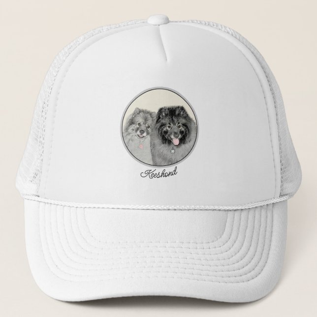 Keeshond Graphics Keeshond Mom and Son Trucker Hat (Front)