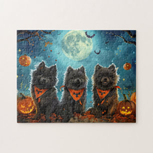 Keeshond Halloween Spooky Jigsaw Puzzle