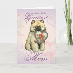 Keeshond Heart Mom Card
