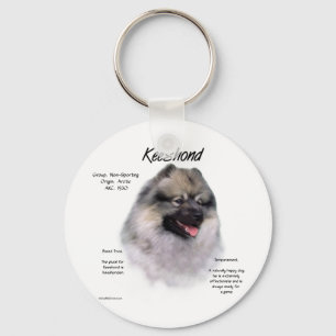 Keeshond History Design Keychain