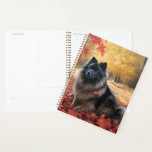 Keeshond in Autumn Leaves Fall Inspire Planner