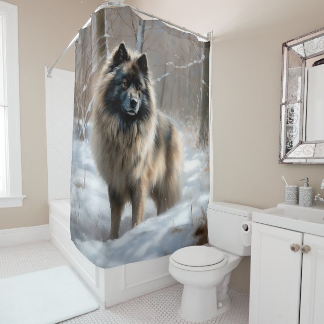 Keeshond Let It Snow Christmas (In Situ)