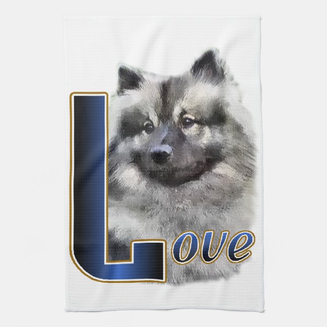 Keeshond LOVE Gifts Kitchen Towel (Vertical)