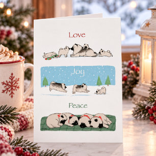 Keeshond Love Joy Peace Cute Keesies Christmas Holiday Card