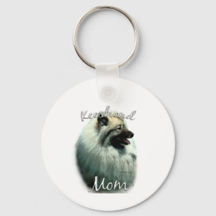 Keeshond Mom 2 Keychain