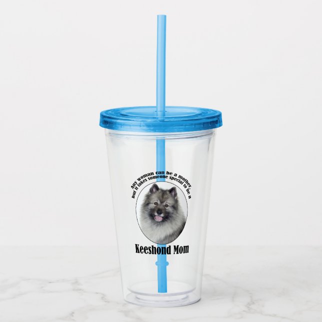 Keeshond Mom Acrylic Tumbler (Front)