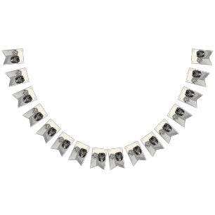 Keeshond Mom and Son Painting - Original Dog Art Bunting Flags