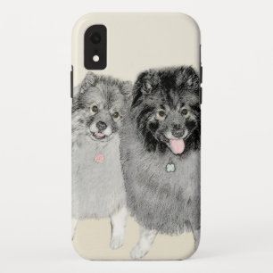Keeshond Mom and Son Painting - Original Dog Art iPhone XR Case