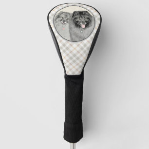 Keeshond Mom and Son Painting - Original Dog Art Golf Head Cover