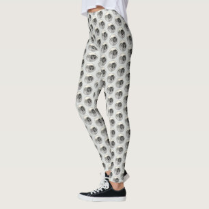 Keeshond Mom and Son Painting - Original Dog Art Leggings