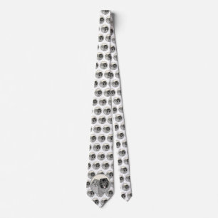 Keeshond Mom and Son Painting - Original Dog Art Tie