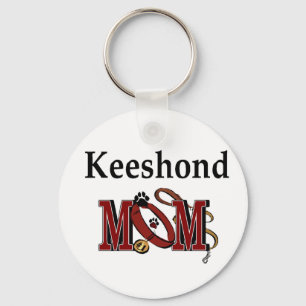 Keeshond MOM Gifts Keychain