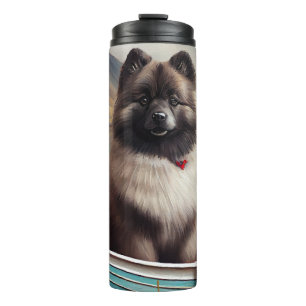 Keeshond on a Paddle: A Scenic Adventure Thermal Tumbler