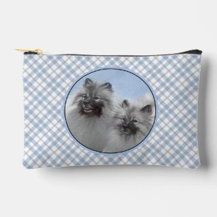 Keeshond Painting 2 Keeshonden Original Dog Art Accessory Pouch