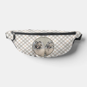 Keeshond Painting 2 Keeshonden Original Dog Art Fanny Pack