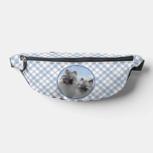 Keeshond Painting 2 Keeshonden Original Dog Art Fanny Pack