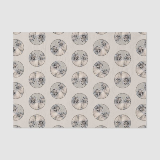 Keeshond Painting 2 Keeshonden Original Dog Art Tissue Paper (Front)