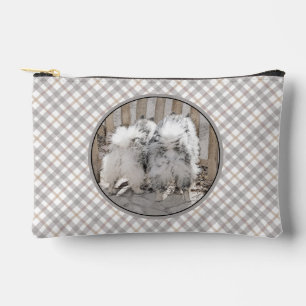 Keeshond Painting Butts At the Gate Cute Dog Art Accessory Pouch