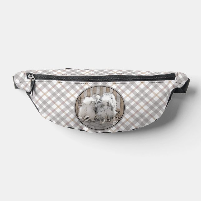 Keeshond Painting Butts At the Gate Cute Dog Art Fanny Pack (Lay Down)