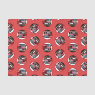 Keeshond Painting Christmas Old Red Truck Dog Art Tissue Paper