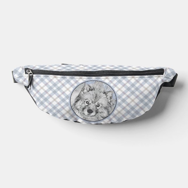 Keeshond Painting Kees Cute Original Pet Dog Art Fanny Pack (Lay Down)