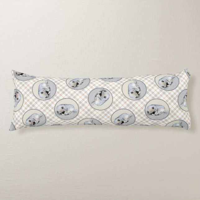 Keeshond Painting Sleeping Puppy Original Dog Art Body Pillow (Front)