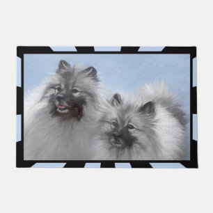 Keeshond Pair of Kees Painting Original Animal Art Doormat