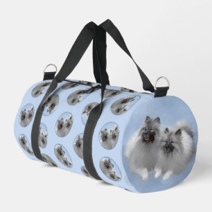 Keeshond Pair of Kees Painting Original Animal Art Duffle Bag