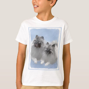 Keeshond Pair of Kees Painting Original Animal Art T-Shirt