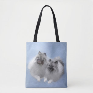 Keeshond Pair of Kees Painting Original Animal Art Tote Bag