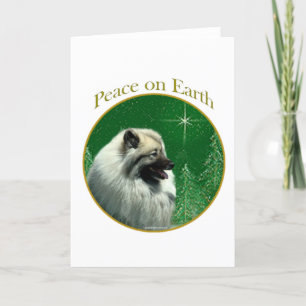 Keeshond Peace Holiday Card