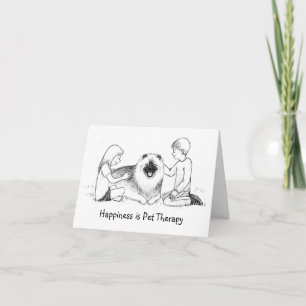 Keeshond Pet Therapy with Customizable Text Card