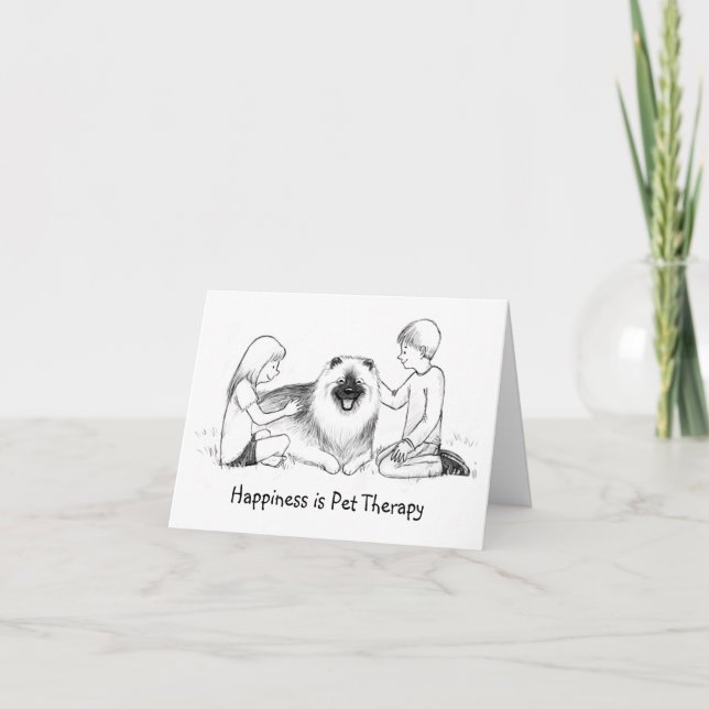 Keeshond Pet Therapy with Customizable Text Card (Front)