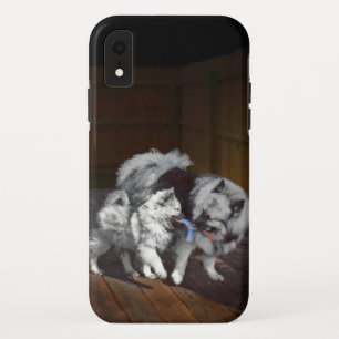 Keeshond Playtime Painting - Cute Original Dog Art iPhone XR Case