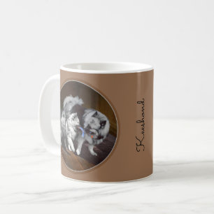 Keeshond Playtime Painting - Cute Original Dog Art Coffee Mug