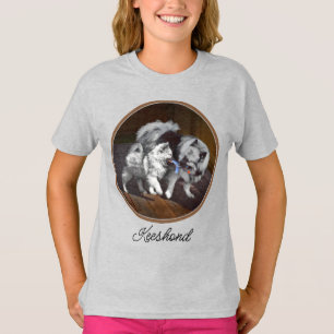 Keeshond Playtime Painting - Cute Original Dog Art T-Shirt