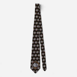 Keeshond Playtime Painting - Cute Original Dog Art Tie